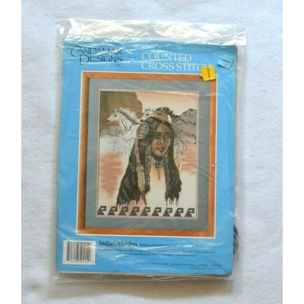 Candamar Designs Counted Cross Stitch Kit Indian Maiden 50414 14" x 18"